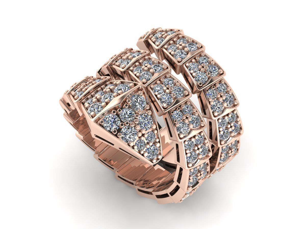Grandioso Anillo BVLGARI Snake de Oro
