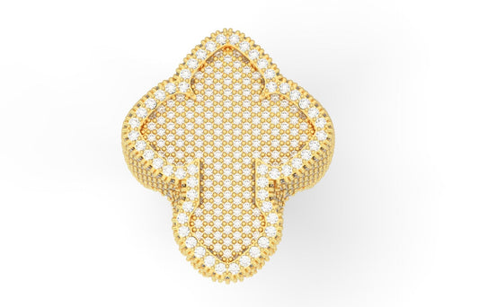 Anillo Cross Way Around de Oro Amarillo Recubierto Incrustaciones Deslumbrantes