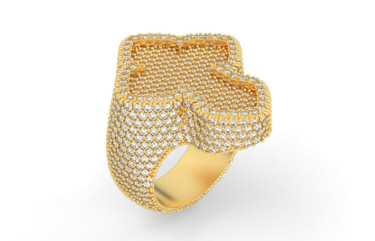 Anillo Cross Way Around de Oro Amarillo Recubierto Incrustaciones Deslumbrantes