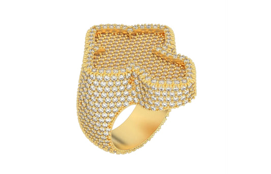 Anillo Cross Way Around de Oro Amarillo Recubierto Incrustaciones Deslumbrantes