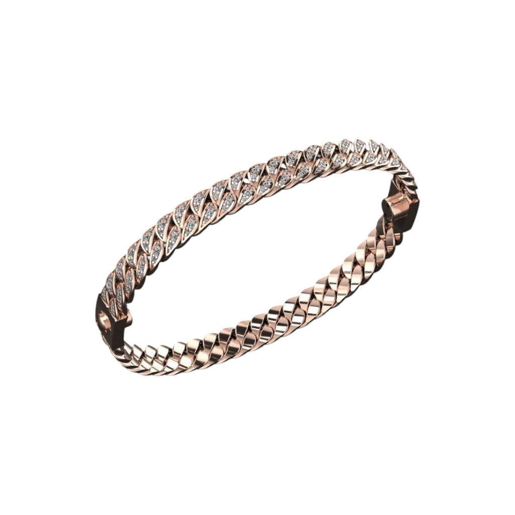 Modesto Brazalete Cuban de Oro Acompañado de Incrustaciones