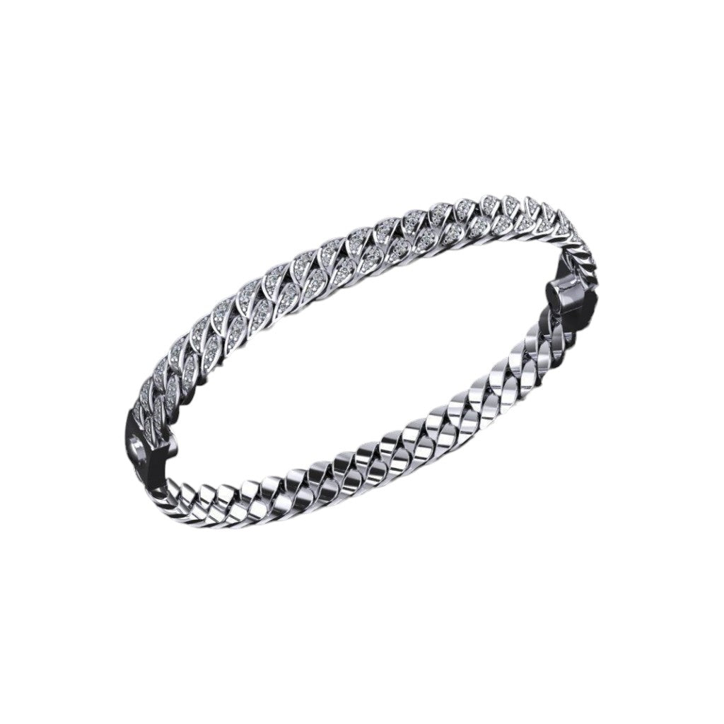 Modesto Brazalete Cuban de Oro Acompañado de Incrustaciones