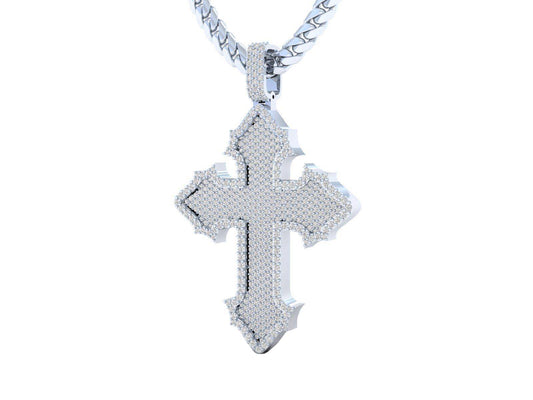 Dije de Cruz Católica Personalizada Acompañada de Incrustaciones Brillantes
