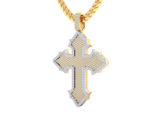 Dije de Cruz Católica Personalizada Acompañada de Incrustaciones Brillantes
