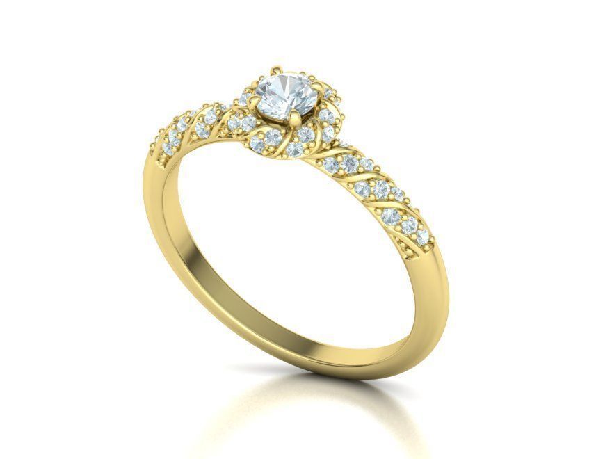 Anillo Delicate Twist de Oro 14k con Incrustaciones