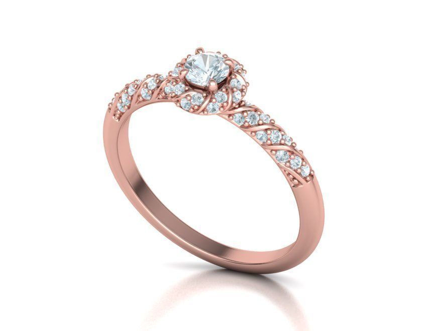 Anillo Delicate Twist de Oro 14k con Incrustaciones