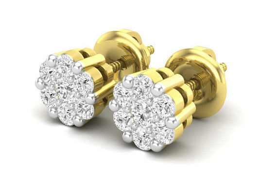 Aretes con Incrustaciones Brillantes en Forma de Racimo