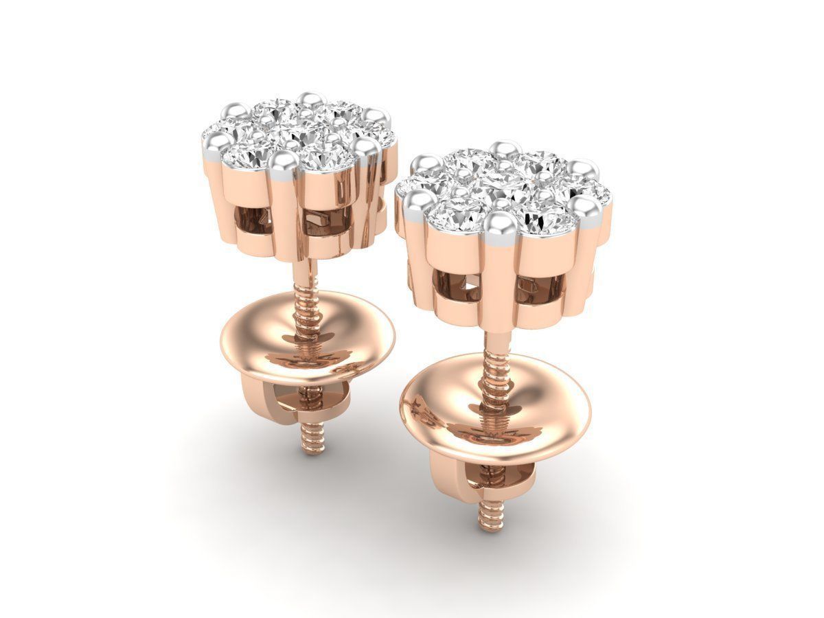 Aretes con Incrustaciones Brillantes en Forma de Racimo