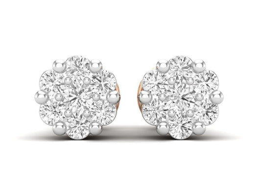 Aretes con Incrustaciones Brillantes en Forma de Racimo