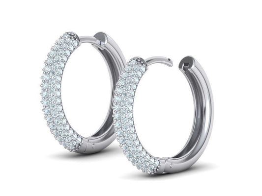 Aretes Hopp de Oro 14k con Incrustaciones Brillantes