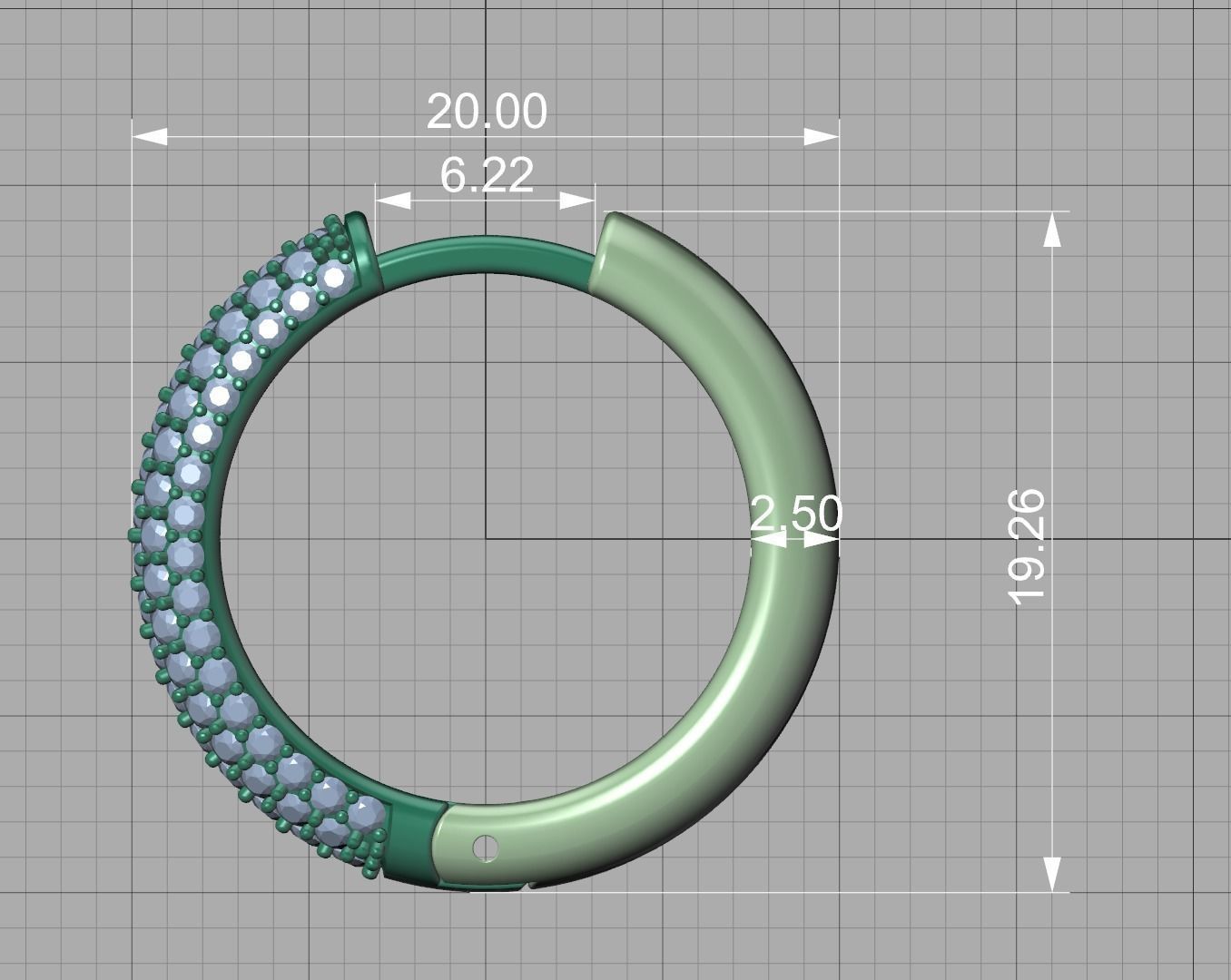 Aretes Hopp de Oro 14k con Incrustaciones Brillantes