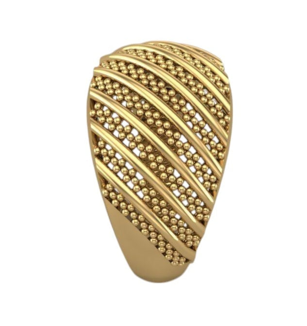 Exclusivo Anillo Enmallado de Oro Amarillo