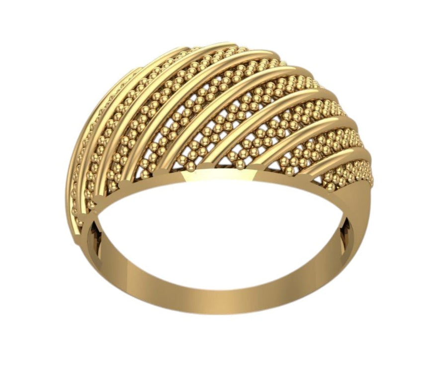 Exclusivo Anillo Enmallado de Oro Amarillo