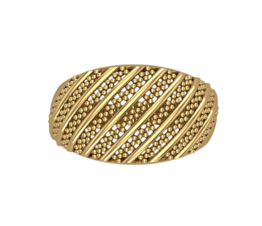 Exclusivo Anillo Enmallado de Oro Amarillo