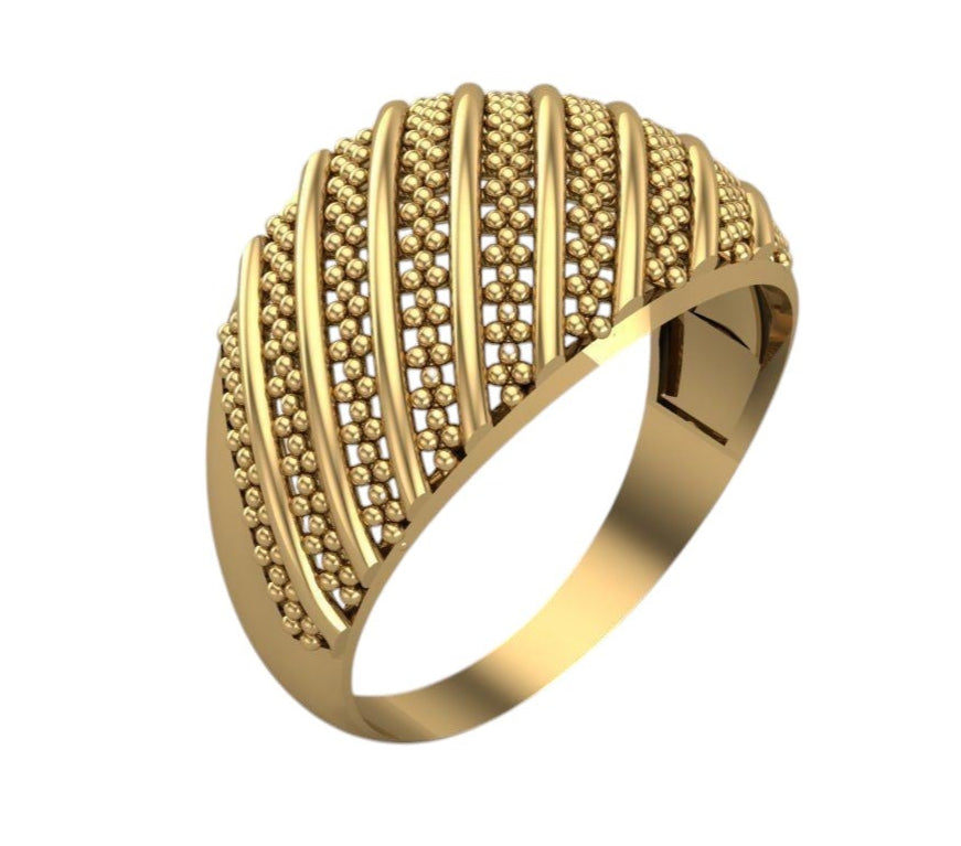 Exclusivo Anillo Enmallado de Oro Amarillo
