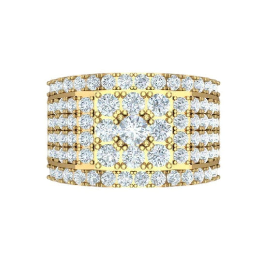 Anillo de Oro Amarillo Cubierto de Diamantes