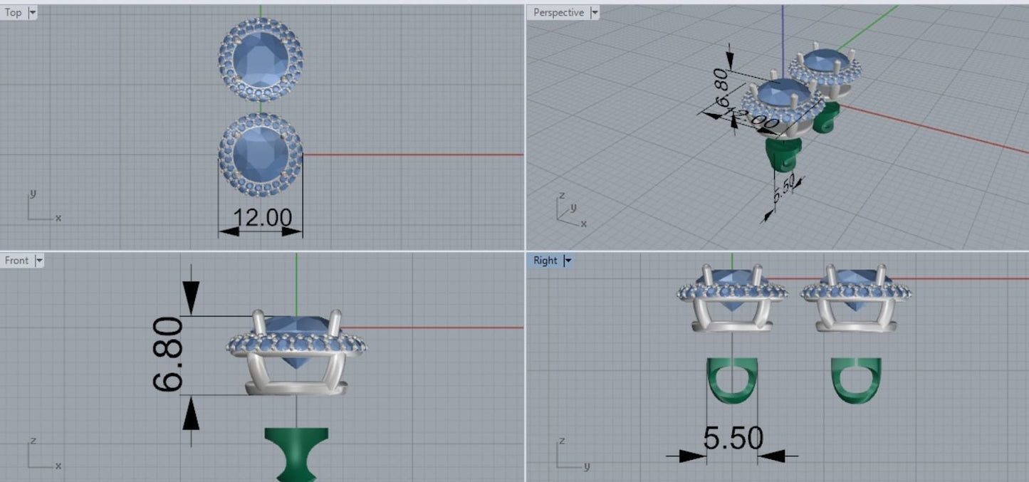 Aretes Circulares de Oro Amarillo con Incrustaciones