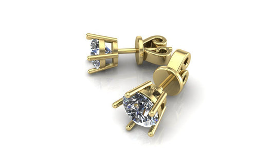 Aretes de Oro Amarillo con Incrustaciones Centrales Deslumbrantes