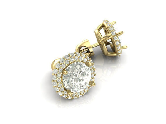Aretes Circulares de Oro Amarillo con Incrustaciones