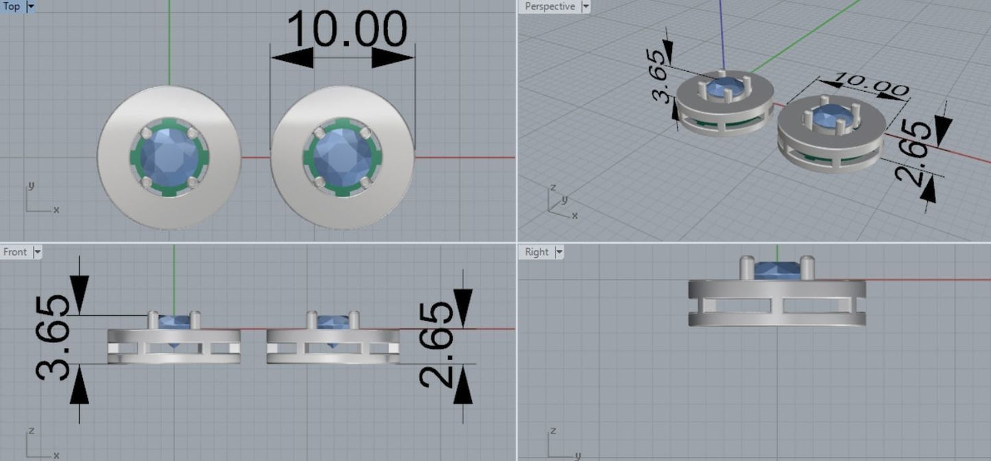 Aretes con Circulo de Oro Amarillo con Brillante Incrustacion