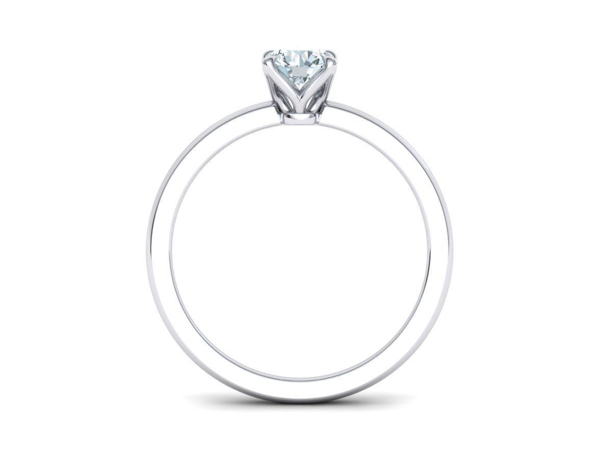 Elegante Anillo De Compromiso Four Claw con Solitario Oro 14k