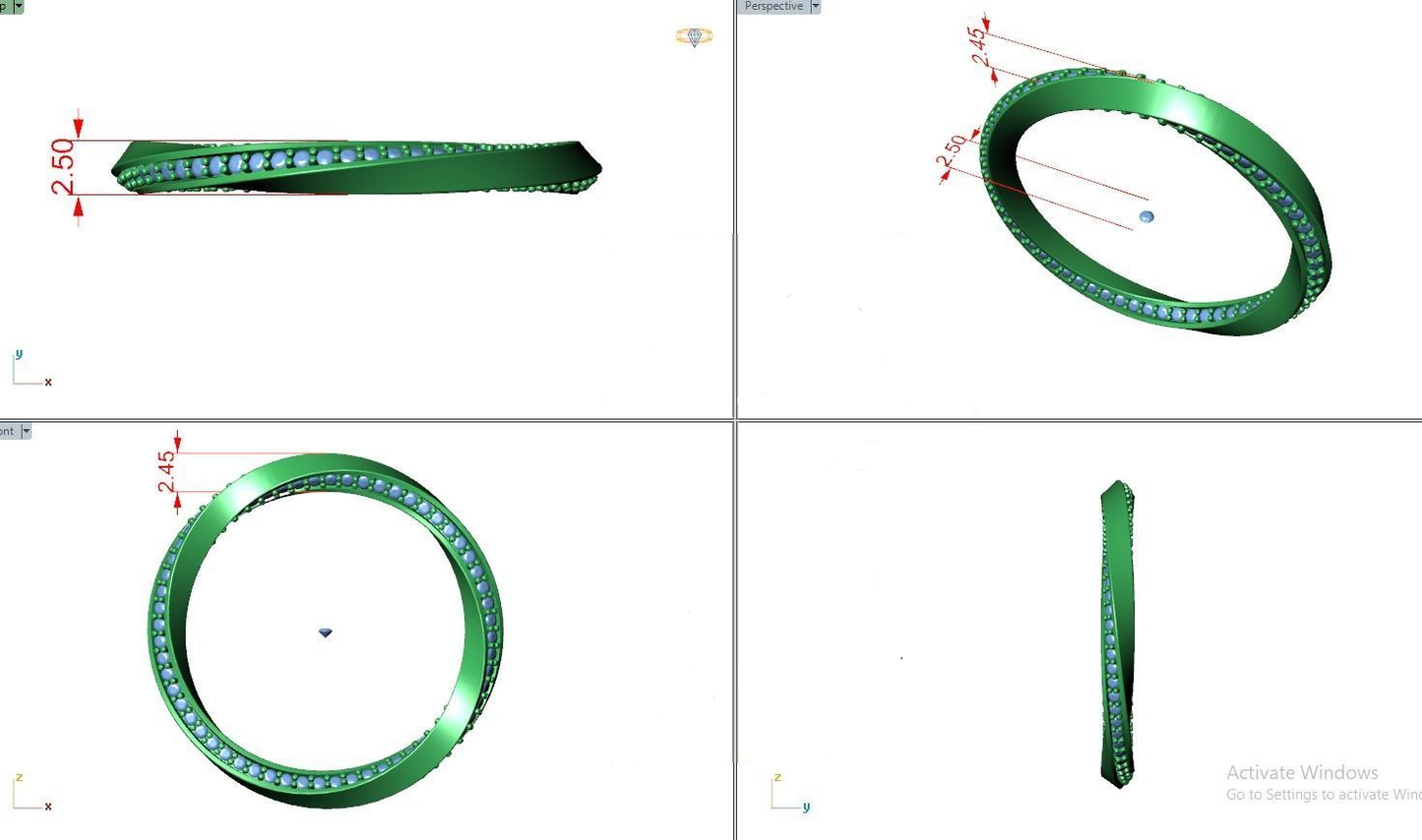 Churumbela Curveada de Oro con Incrustaciones Deslumbrantes