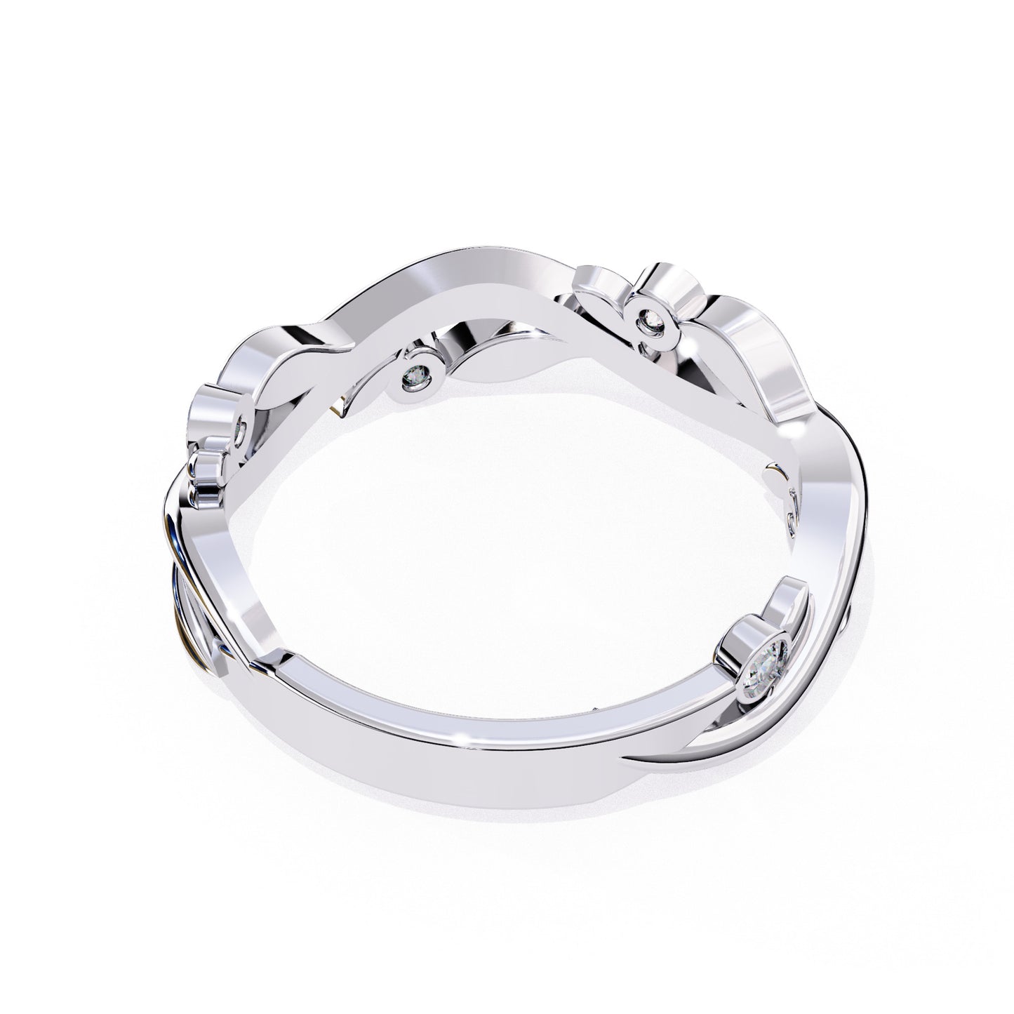 Encantadora Churumbela Eternity Diamond en Forma de Petalos con Incrustaciones Deslumbrantes
