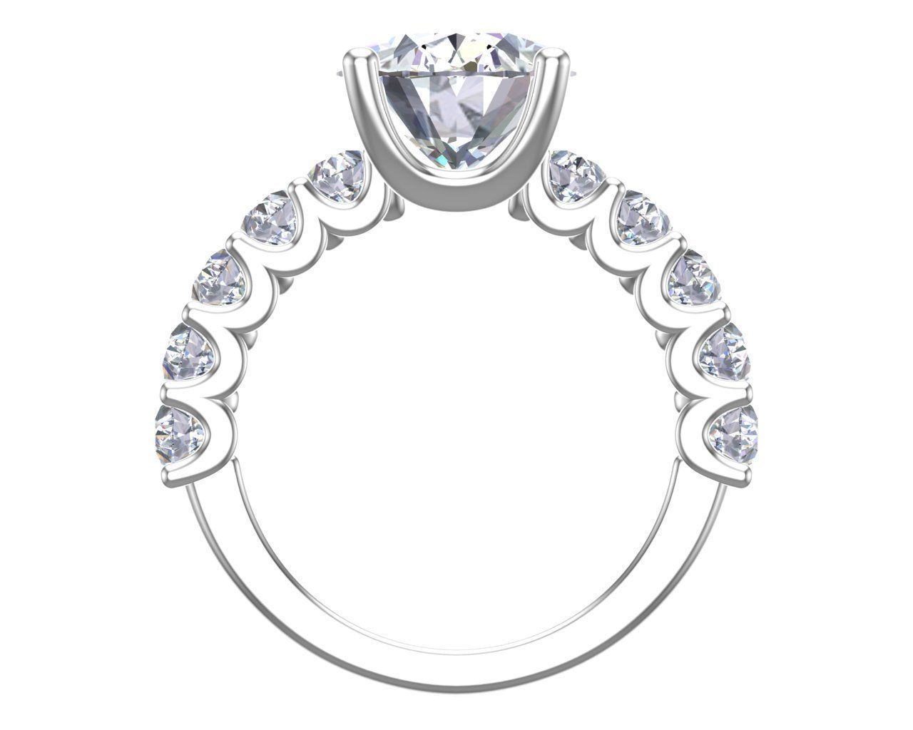 Anillo de Compromiso de Oro con Diamantes Ovaladas