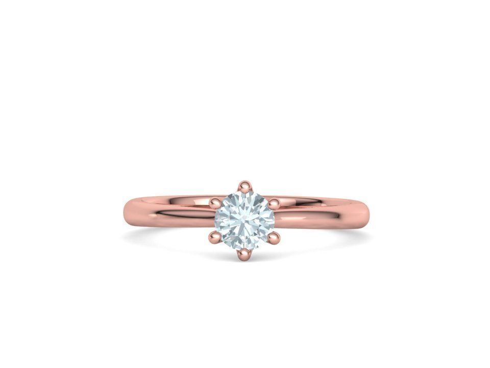 Hermoso Anillo de Compromiso con Brillante Incrustación Central