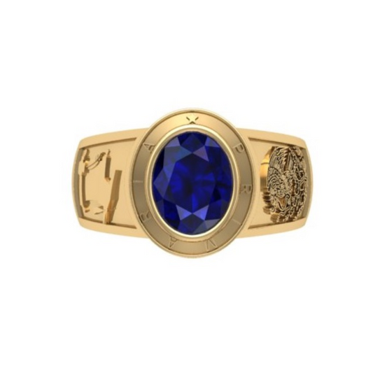 Anillo de Graduación Secundaria con una Incrustación de Ovalada