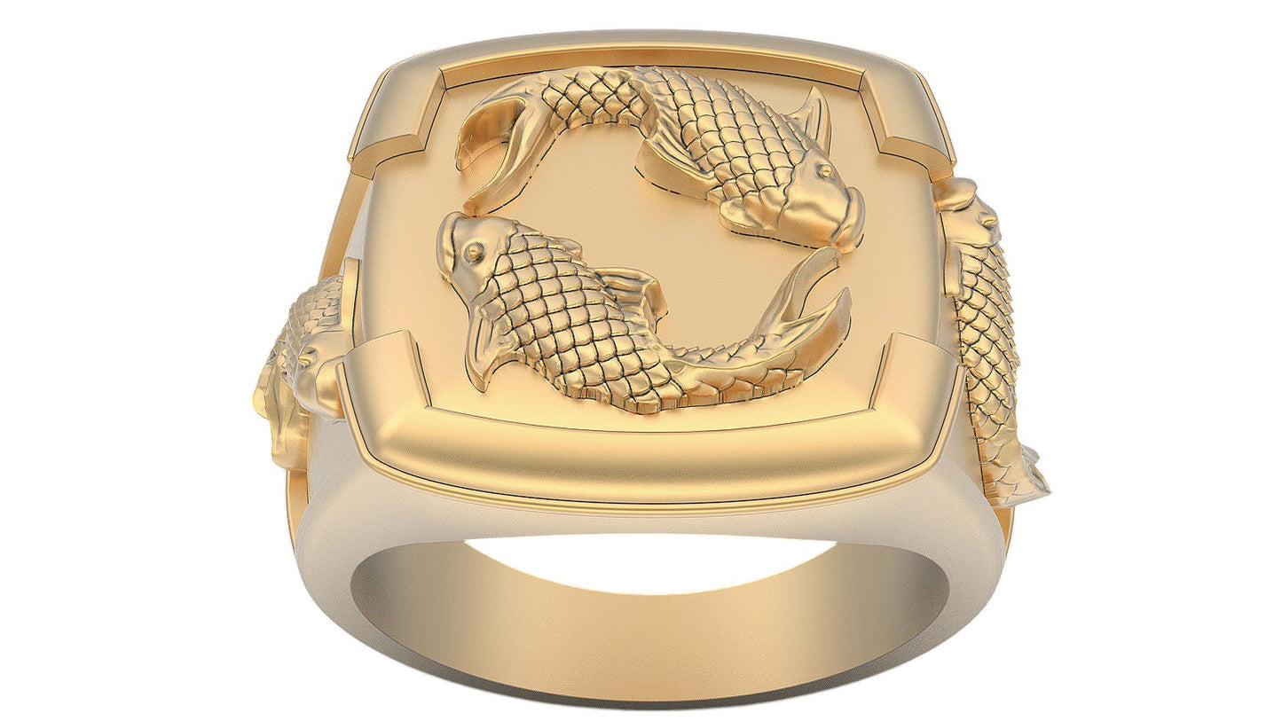 Exclusivo Anillo Pescador de Oro