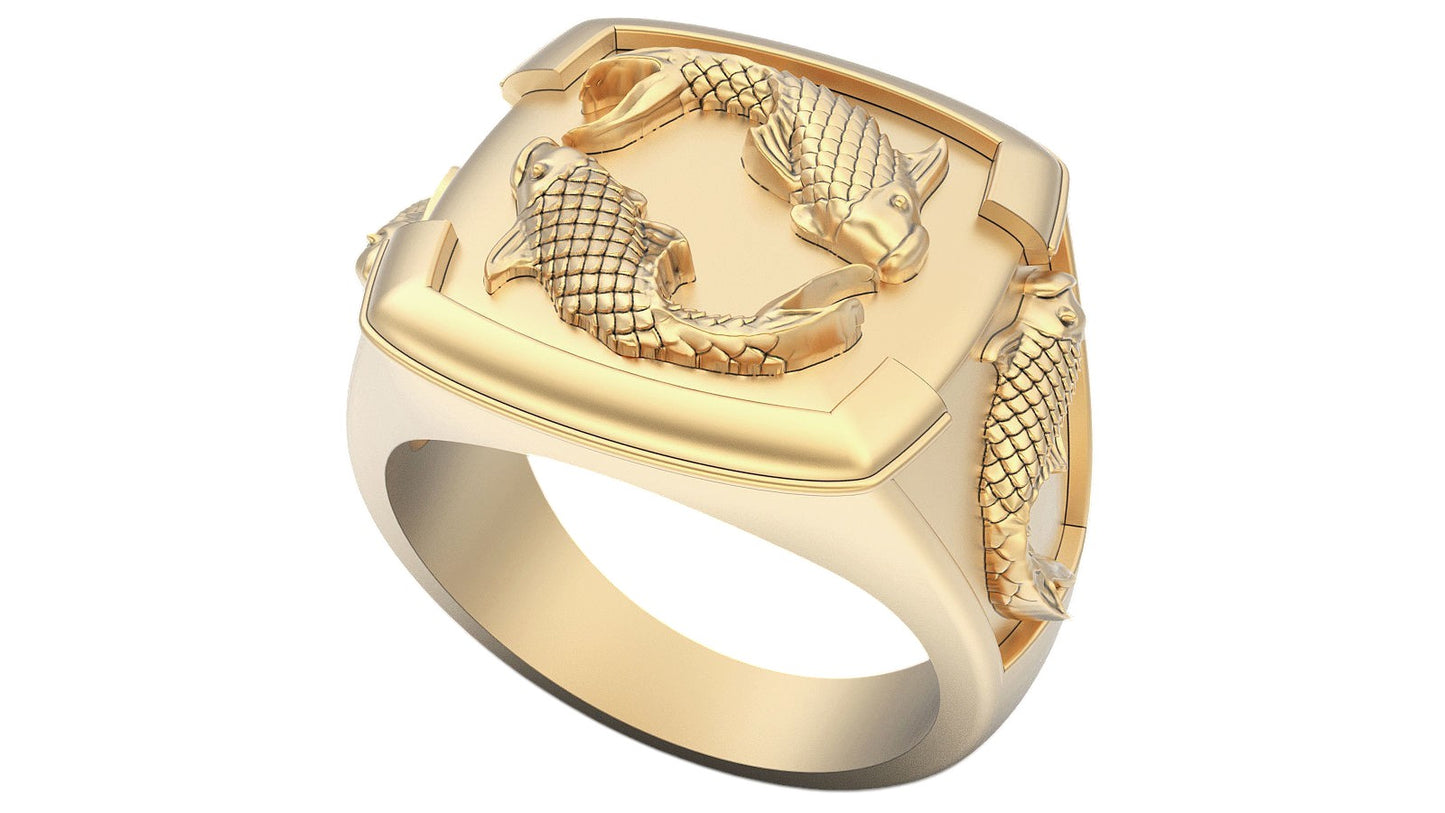 Exclusivo Anillo Pescador de Oro