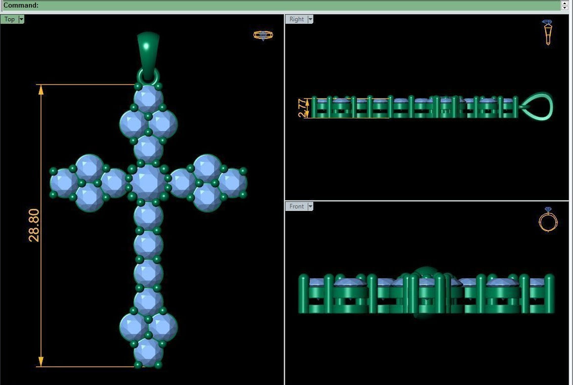 Dije de Cruz con Incrustaciones Deslumbrantes