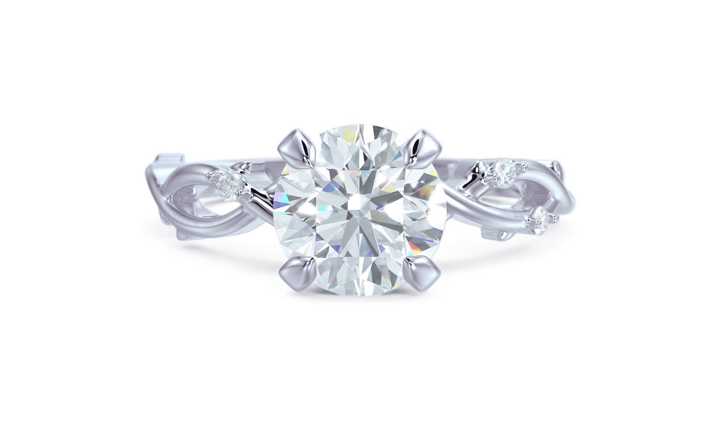 Anillo de Compromiso Gold Leaf 14K con Diamante 1Ct Redondo