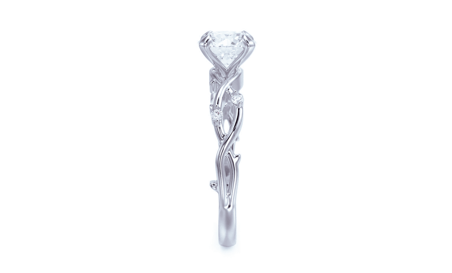 Anillo de Compromiso Gold Leaf 14K con Diamante 1Ct Redondo