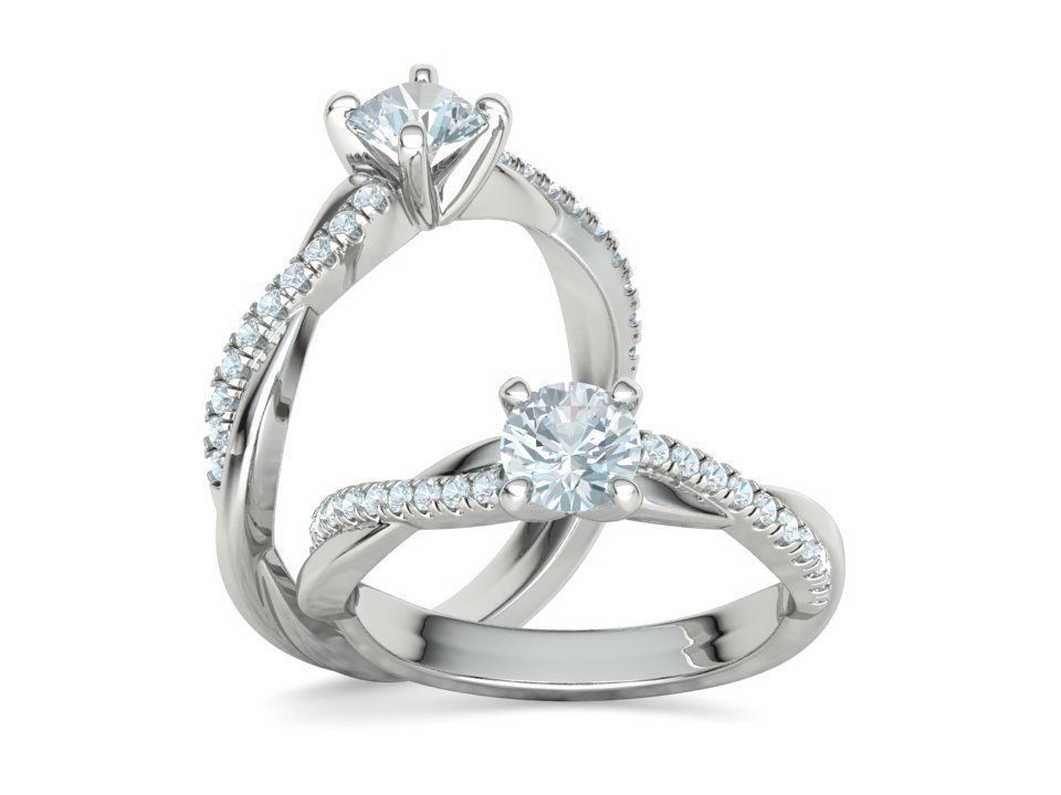 Anillo Solitario de Compromiso Infinity con Preciosas Incrustaciones