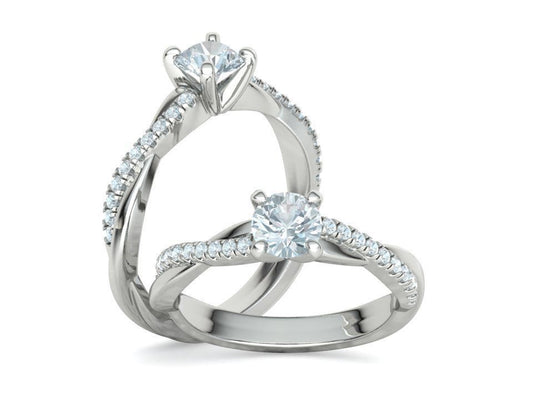 Anillo Solitario de Compromiso Infinity con Preciosas Incrustaciones