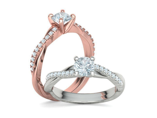 Anillo Solitario de Compromiso Infinity con Preciosas Incrustaciones