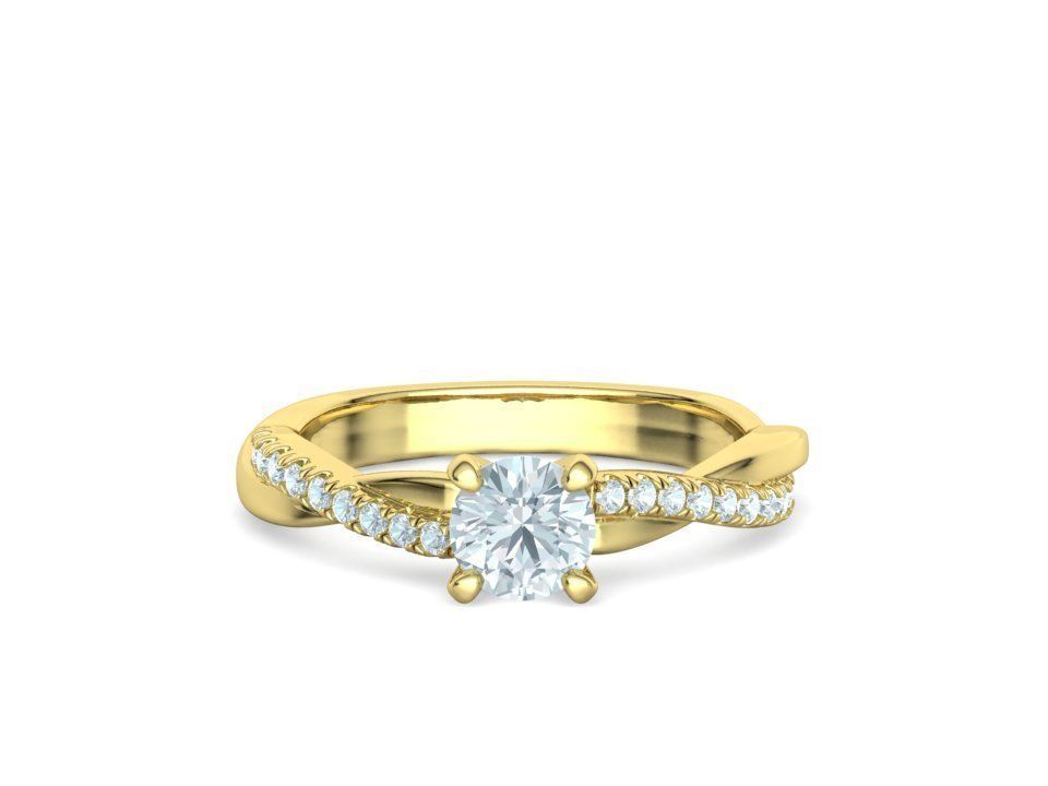 Anillo Solitario de Compromiso Infinity con Preciosas Incrustaciones