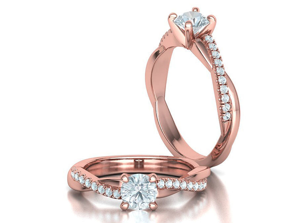 Anillo Solitario de Compromiso Infinity con Preciosas Incrustaciones