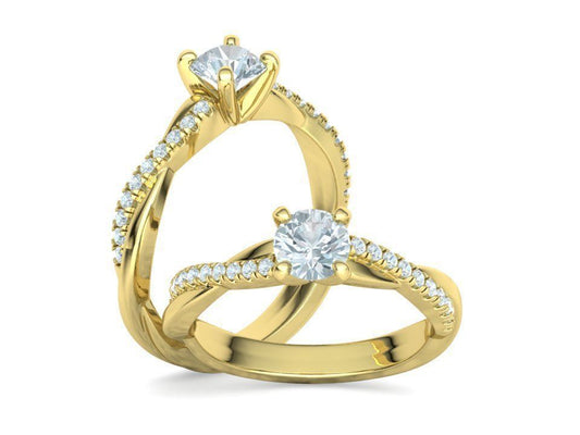 Anillo Solitario de Compromiso Infinity con Preciosas Incrustaciones