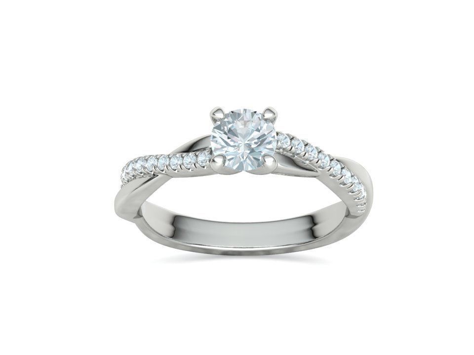 Anillo Solitario de Compromiso Infinity con Preciosas Incrustaciones
