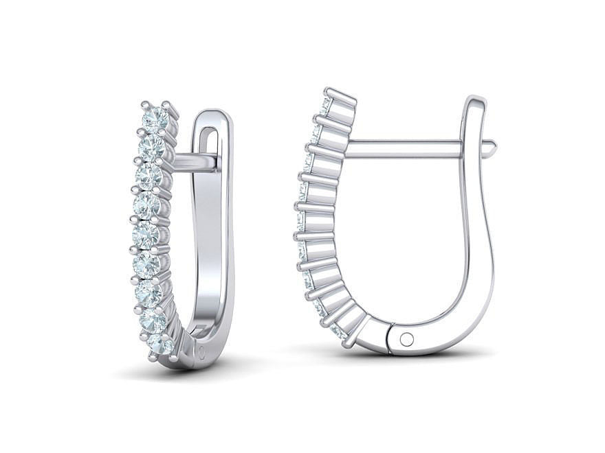 Preciosos Aretes Huggies de oro 14k con Brillantes Incrustaciones