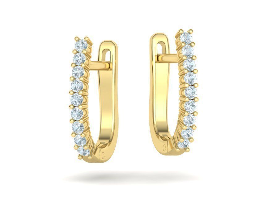 Preciosos Aretes Huggies de oro 14k con Brillantes Incrustaciones