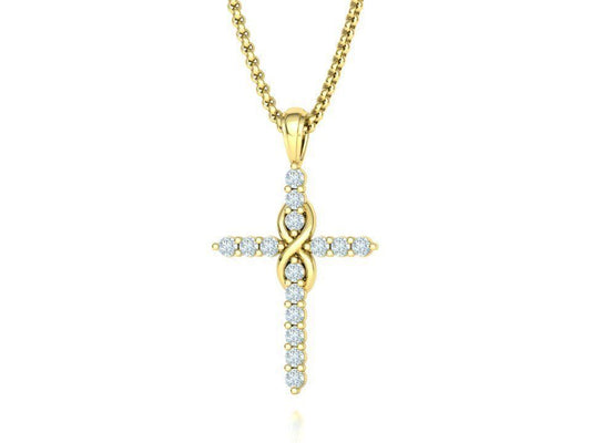 Dije de Cruz de Incrustaciones Resplandecientes