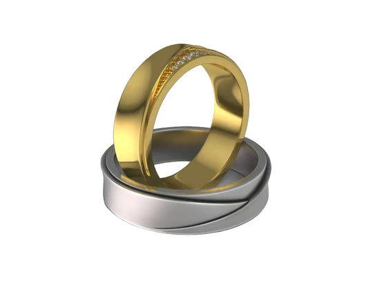 Juego de Argollas de Oro 14k con Diamante