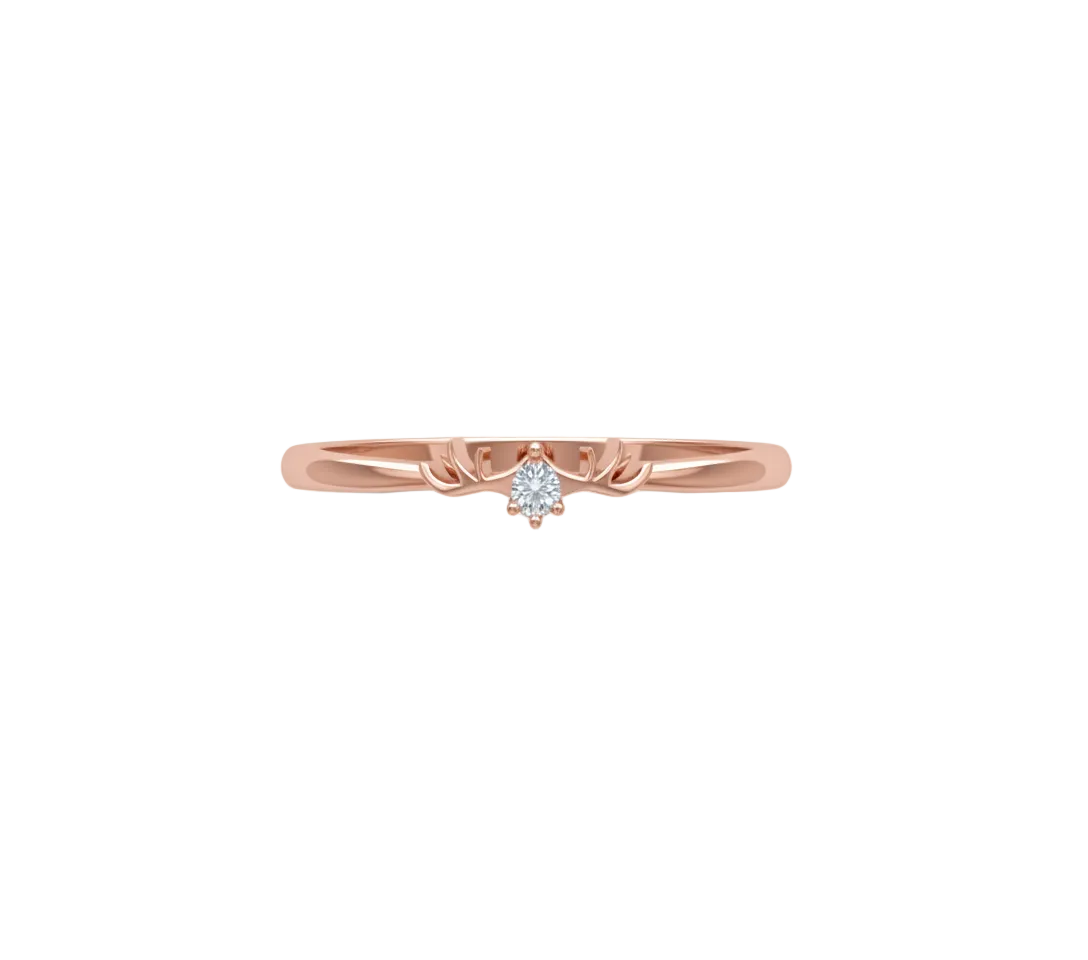 Anillo de Compromiso Solitario con Diamante Pera y Brazos Estilizados
