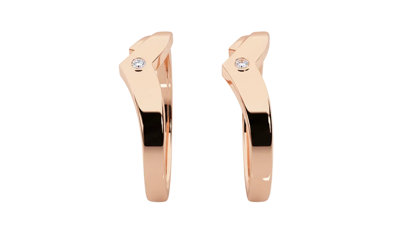 Dúo de Argollas Thung Curvo con Diamante