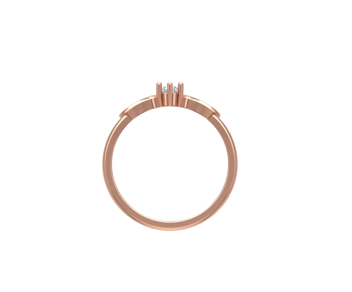 Anillo de Compromiso Solitario con Diamante Pera y Brazos Estilizados