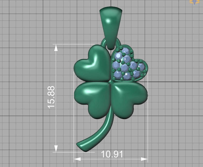 Dije Trébol de la Suerte de Oro